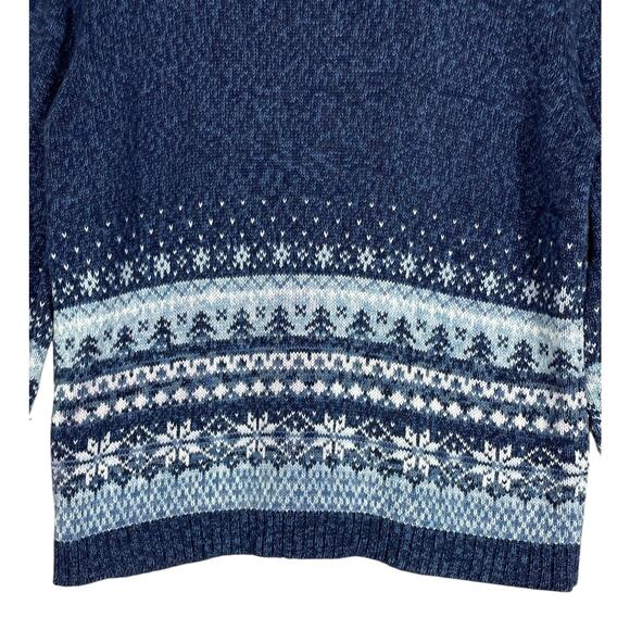 Heirloom Collection Vintage Beaded Snowflake Sweater Jacket Blue Women’s Large - Picture 11 of 15